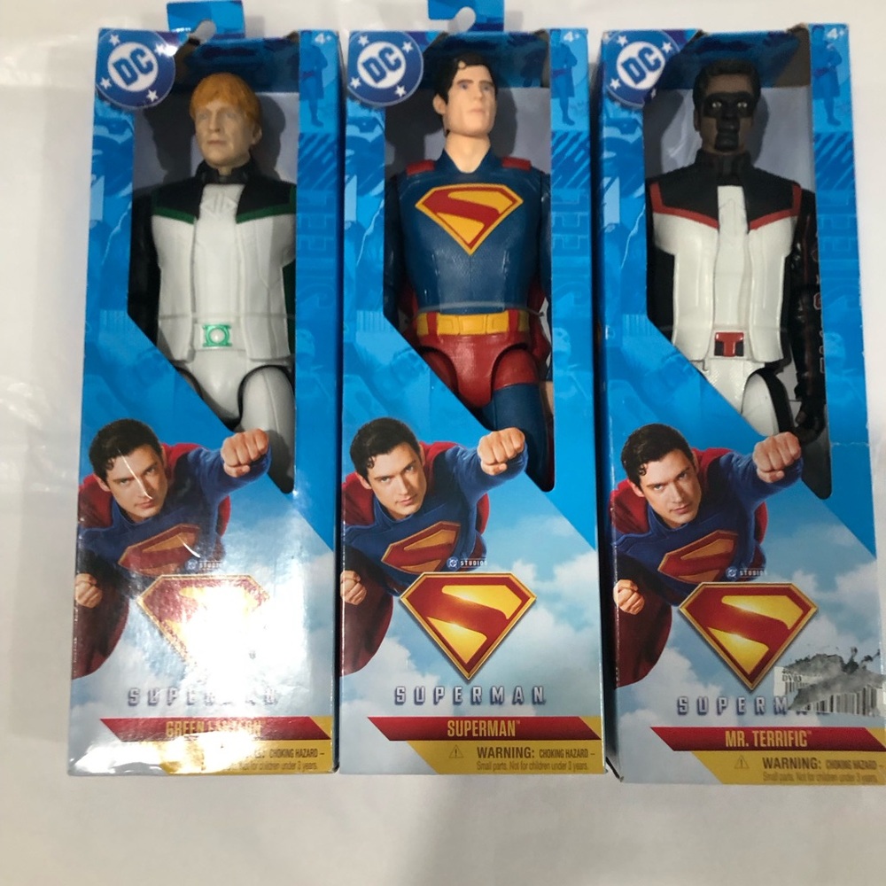 DC Superman & Heroes 3-Pack Action Figures in Blue, Red, White